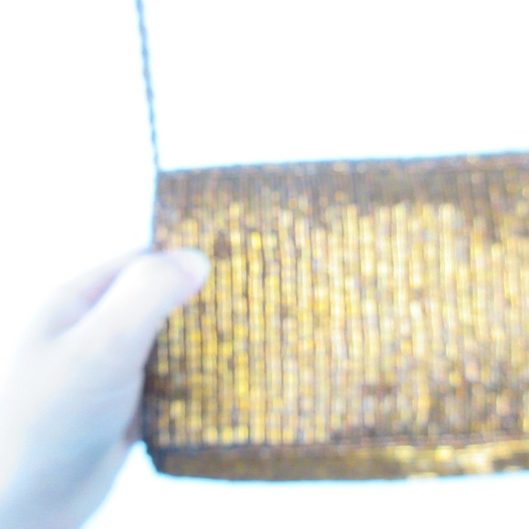 Vintage Brown Beaded Evening Bag Purse Shoulder Bag Party Cocktail Clutch 328 - Picture 12 of 14